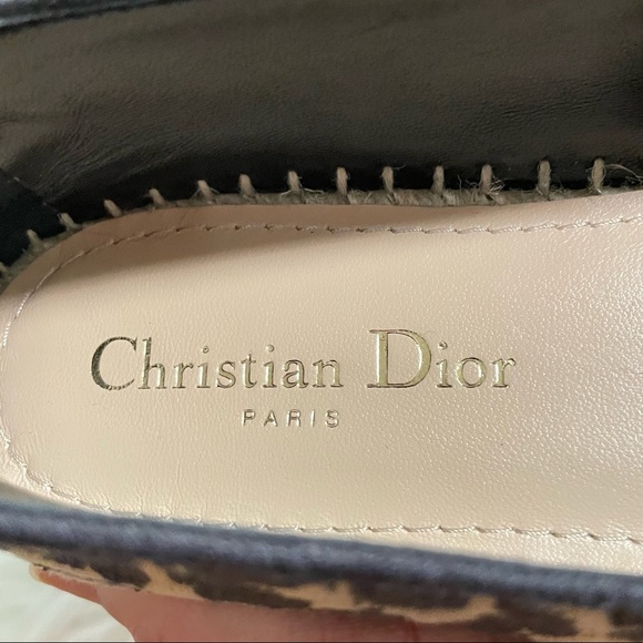 CHRISTIAN DIOR LOGO EMBROIDERED LEOPARD PRINT GRANVILLE ESPADRILLE 39 - Picture 11 of 12